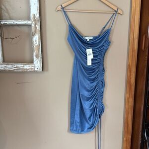 NWT Allison and Kelly juniors XS cocktail dress formal homecoming blue fitted mi